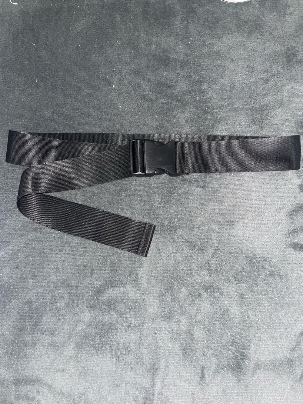 Adjustable Black Webbing Belt with Quick-Release Buckle